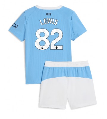 Manchester City Rico Lewis #82 Hjemmebanetrøje Børn 2025-26 Kortærmet (+ Korte bukser)